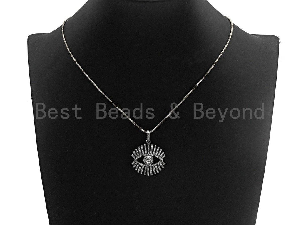 CZ Micro Pave Sparkly Eyelash Shape Pendant, Antique Silver Tone, Cubic Zirconia Pave Pendant, 27x30mm,sku#X131