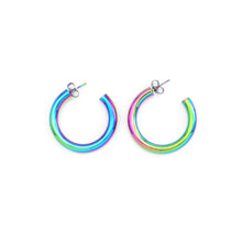 Load image into Gallery viewer, Gold Rainbow Color Hoop Earrings, Sku#A151