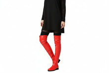 Load image into Gallery viewer, Women's Plus-Size Over-the-Knee Boots | Chunky Heel Side Zipper Nightclub Boots | Sizes 35–48