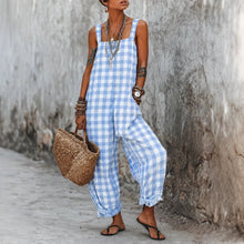 Load image into Gallery viewer, Linen Blend Sleeveless High-Waist Wide-Leg Overalls Jumpsuit – 5 Colors S–3XL