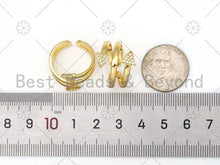 Load image into Gallery viewer, CZ Arrows Shape Adjustable Ring,Sku#X210