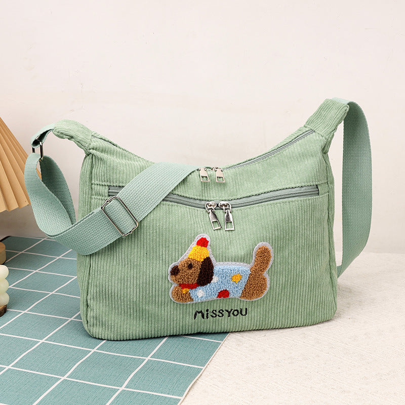 Retro Corduroy Tote Bag