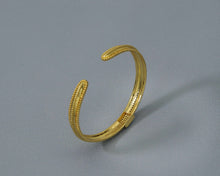 Load image into Gallery viewer, CZ Middle Line Gold  Open Cuff Bracelet, Sku#B155