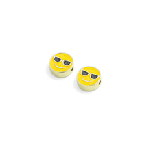 Load image into Gallery viewer, Yellow Enamel Cool Smiley Face with Sunglass spacer beads, Sku#LK1111