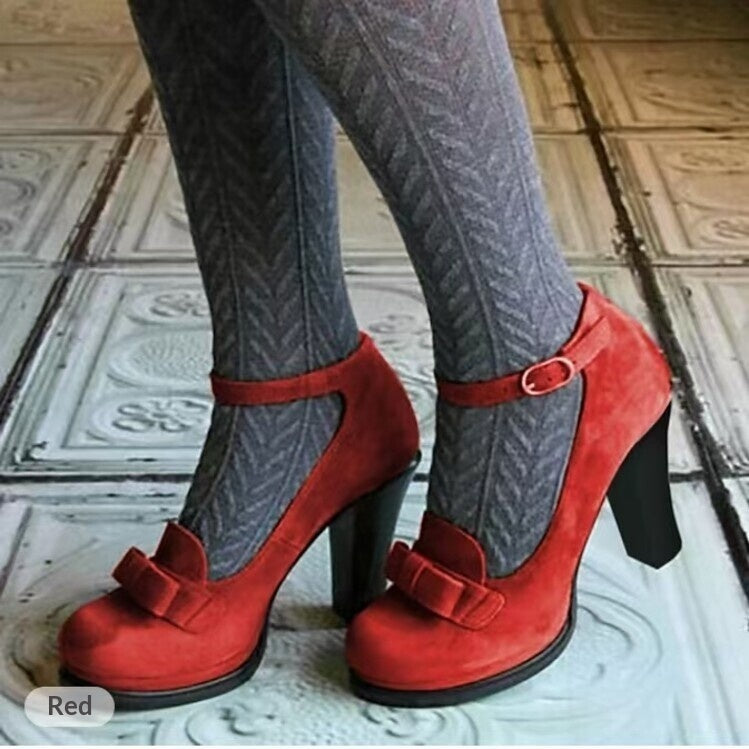 Women's Suede Peep-Toe Stiletto Pumps with Bow & Buckle Ankle Strap | High Heel Dress Shoes