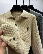 Load image into Gallery viewer, Casual Solid-Color Pocket Lapel Knit Sweater Coat