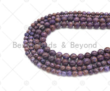 Load image into Gallery viewer, Quanlity Natural Purple Oak Jasper Round Smooth Beads, 6mm/8mm/10mm/12mm Jasper Beads, 15.5'' Full Strand, Sku#U1147
