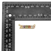 Load image into Gallery viewer, Colorful CZ Wheat Flower Connector Charm, Sku#LX309