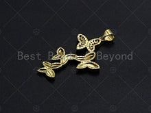 Load image into Gallery viewer, 18K Gold Colorful Micro Pave Butterfly Pendant, Butterfly Charm, Dainty Butterfly Charm, 20x34mm, Sku#LK19