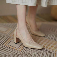 Load image into Gallery viewer, Women's Chunky Heel Square Toe Pumps - Professional Commuter Dress Shoes