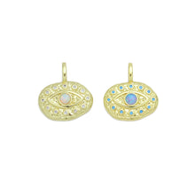 Load image into Gallery viewer, CZ Oval Shape Evil Eye with Opal Center Pendant, Sku#LX570