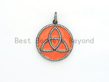 Load image into Gallery viewer, 20mm/30mm NEW Enamel Colorful Round Pendant,CZ Micro Pave Oil Drop Round pendant,Enamel pendant,Enamel Jewelry,sku#F572