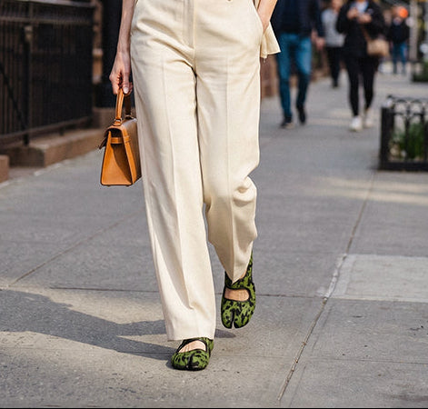 Pony Hair Split-Toe Tabi Mary Jane Flats