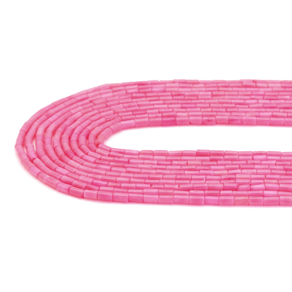Pink Coral Smooth Tube Beads, Sku#U1835