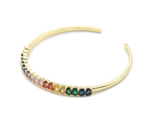 Load image into Gallery viewer, Rainbow Clear Oval CZ Bracelet,Sku#LD361