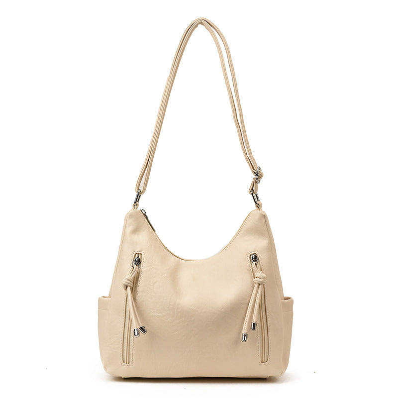 Women's Retro Bucket Crossbody Bag – High-Capacity PU Leather Shoulder Bag