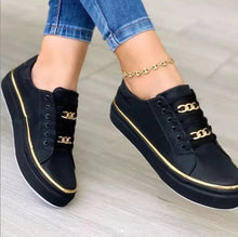 Load image into Gallery viewer, Women's Chain Flat Loafers | PU Leather Round-Toe Walking Shoes