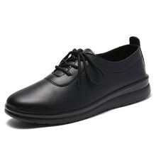 Load image into Gallery viewer, Women's Lace-Up Soft Sole Commuter Flats - Round Toe PU Leather Professional Shoes