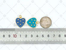 Load image into Gallery viewer, Cute Gold Heart On Colorful Enamel Heart Shape Pendant, 18K Gold Filled Heart Charm, Necklace Bracelet Charm Pendant,19x20mm, Sku#LK483