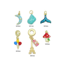 Load image into Gallery viewer, Moon Balloon Eiffel Tower Camera Mushroom Charm sku#LD735