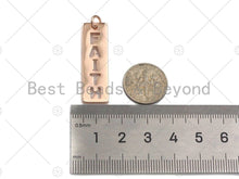 Load image into Gallery viewer, CZ Micro Pave Hollow Out Faith On Bar Pendant/Charm,Rectangle Cubic Zirconia Pendant, Silver/Gold /Rose Gold/Black Tone,10x29mm,Sku#ML07