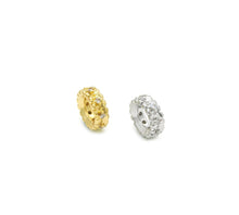 Load image into Gallery viewer, CZ Round Gold Silver Spacer beads, Sku#B341