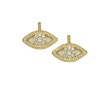 Load image into Gallery viewer, CZ Pave hammered Evil Eye Charm, Sku#L651