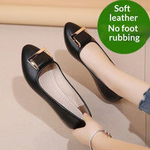Load image into Gallery viewer, Women's Buckle Block-Heel Loafers | Microfiber Leather Low-Cut Shoes