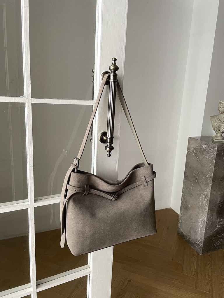 Retro Matte Genuine Leather Large Capacity Tote Shoulder Bag – Women's Everyday Carry