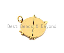 Load image into Gallery viewer, Colorful Enamel Arrows On Round Coin Pendant,CZ Micro Pave Oil Drop pendant,Enamel pendant,Enamel Jewelry,21x21mm,sku#Z521