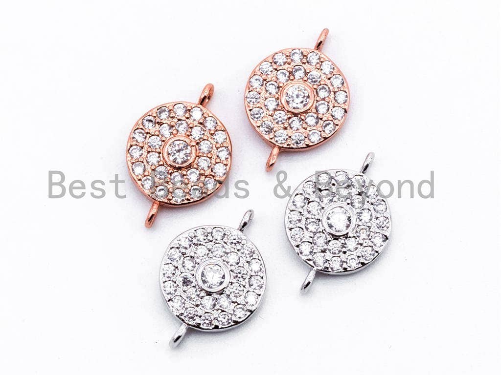 CZ Micro Paved Evil eye connector micro paved,sku#E356
