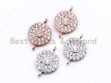 Load image into Gallery viewer, CZ Micro Paved Evil eye connector micro paved,sku#E356