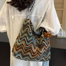 Load image into Gallery viewer, Women's Embroidered Canvas Crossbody Bag – Ethnic Boho Shoulder Bag with Pendant Option