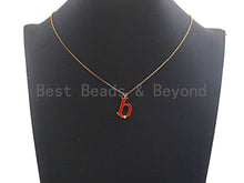Load image into Gallery viewer, Enamel pave alphabet letter, Alphabet Charms, Initial Alphabet Letters, Custom Naming Pendants, Initial Letter b Pendant,13x23mm,sku#B124