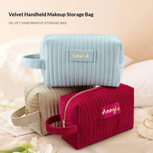 Load image into Gallery viewer, Velvet Large-Capacity Makeup Organizer Bag – Portable Travel Cosmetics Bag