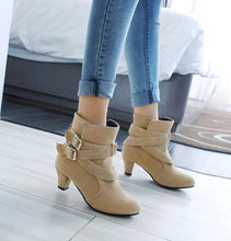Load image into Gallery viewer, Women's Suede Platform Ankle Boots | Warm Zipper Martin Heels
