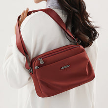Load image into Gallery viewer, Women's Casual Multi-Compartment Crossbody Bag – Fabric Shoulder Bag with Patchwork Detail