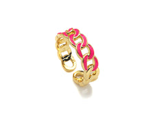 Load image into Gallery viewer, Colorful Enamel Cuban Link Chain Ring, sku#X189