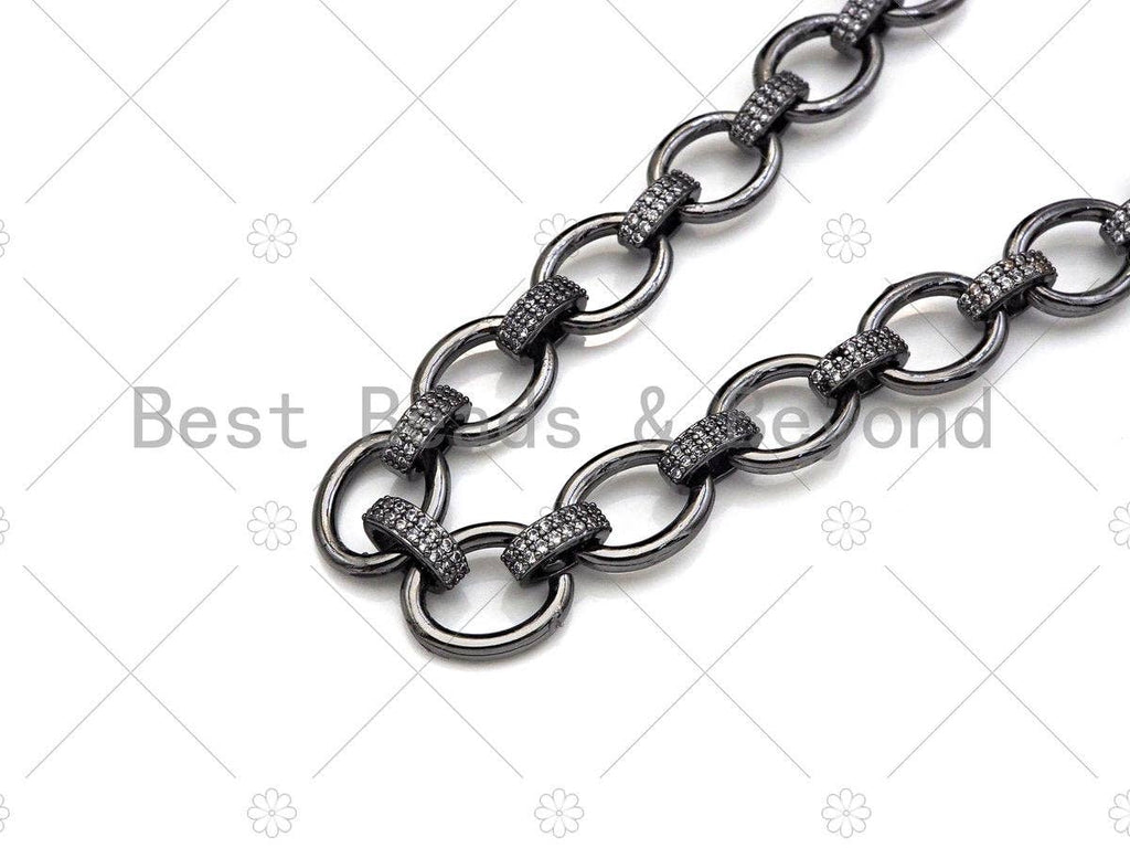 11x14mm High Quality Micro Pave Chain, Oval Link Statement, M378