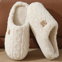 Load image into Gallery viewer, Thick-Soled Plaid Plush Slippers