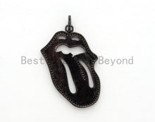 Load image into Gallery viewer, LARGE NEW Enamel Colorful Mick Jagger Rolling Tongue Pendant,CZ Micro Pave Tongue pendant,Enamel pendant,Enamel Jewelry, 32x47mm, #F583