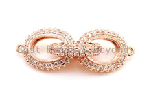 Load image into Gallery viewer, 38x12mm CZ Micro Pave Chain Shaped Connector, Cubic Zirconia Oval Link Connector, sku#G98