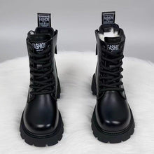 Load image into Gallery viewer, Women's Padded Insulated Winter Boots | Thick Sole, Side Zipper, Non-Slip – Black &amp; Brown