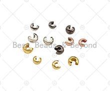 Load image into Gallery viewer, 50pc 4mm/5mm Crimp Covers, Gold, Silver, Rose Gold, Gunmetal Crimp Cover, Crimp Beads, Crimp End, Knot Covers,sku#C123