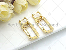 Load image into Gallery viewer, Rectangle Link Huggie Earring, Sku#O11