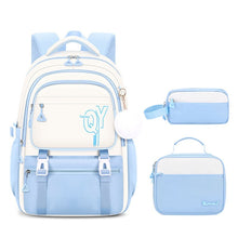 Load image into Gallery viewer, Girls 3-Piece School Backpack Set with Pencil Case &amp; Lunch Bag | Cute Kids Bookbag | Oxford Cloth | Waterproof
