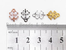 Load image into Gallery viewer, Clear CZ Micro Pave Four Leaf Flower Connector, SKU#A67