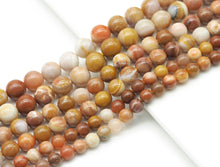 Load image into Gallery viewer, Natural Round Smooth Wood Agate Beads, Sku#U1312