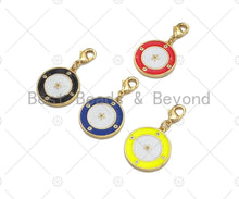 Load image into Gallery viewer, Enamel Colorful Round Ring CZ Five Star On Round Coin Pendant,CZ Micro Pave Enamel Pendant,Enamel Pendant,Enamel Jewelry,20x22mm,Sku#L474
