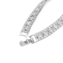 Load image into Gallery viewer, Gold Silver three Rows Diamond Bracelet, Sku#A135